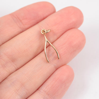 Vintage 9ct Gold Wishbone Pendant / Charm