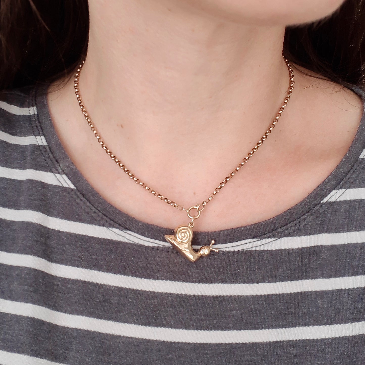 Antique 9ct Yellow Gold Belcher Chain Necklace, 15.5 inches