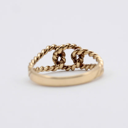 Vintage 9ct Gold Rope Knot Ring, 1978
