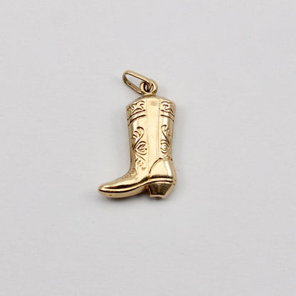 Pre-owned 9ct Gold Cowboy Boot Charm
