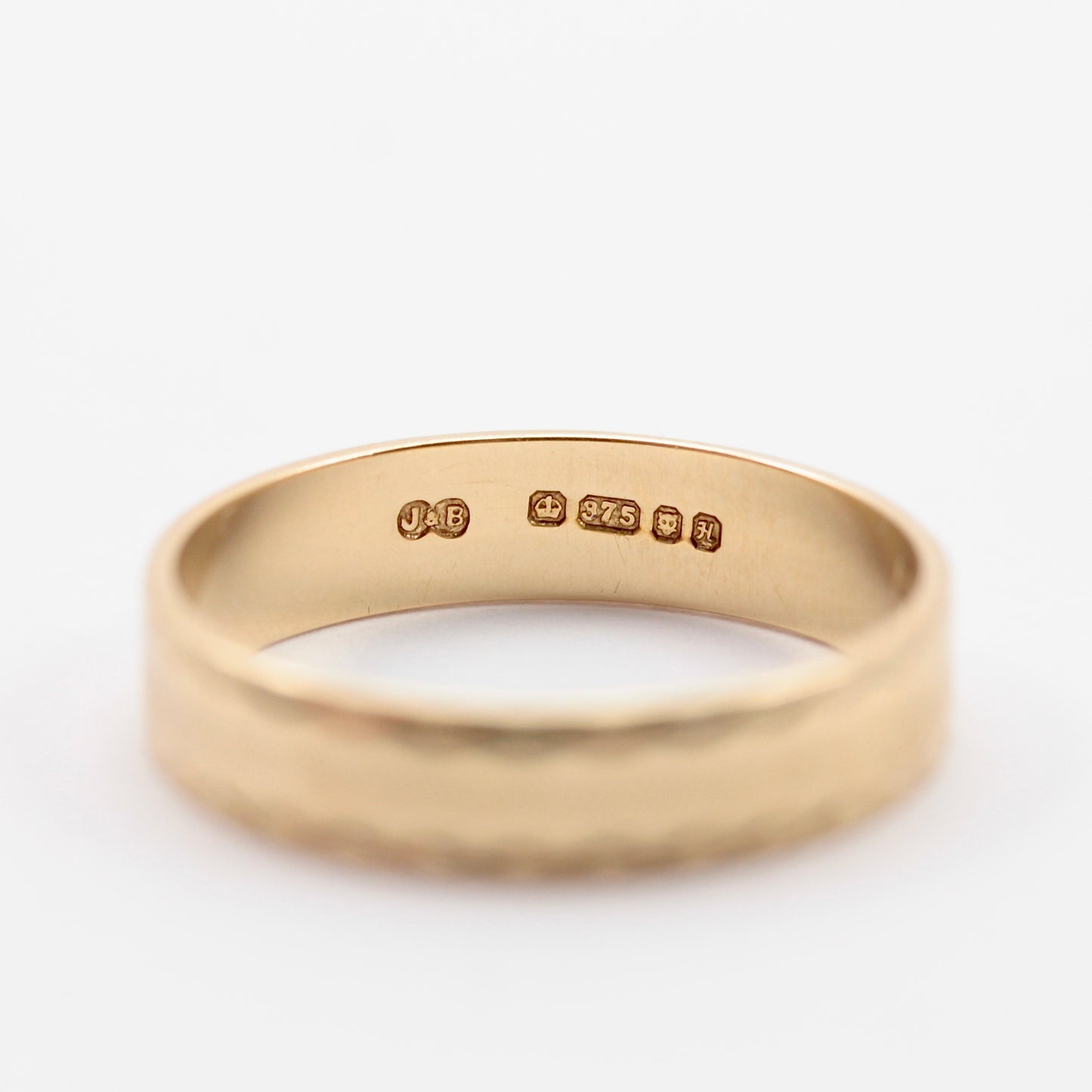 Vintage 9ct Gold Textured Band Ring, 1982
