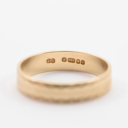 Vintage 9ct Gold Textured Band Ring, 1982