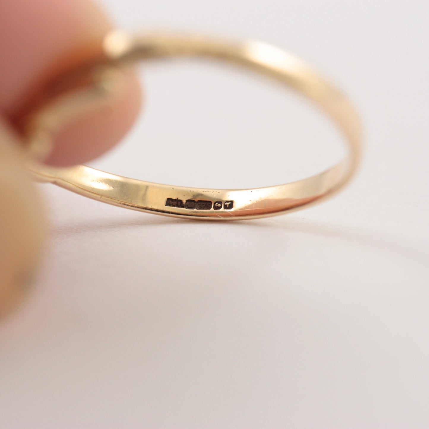 Vintage 9ct Gold Chevron Wishbone Ring, 1993