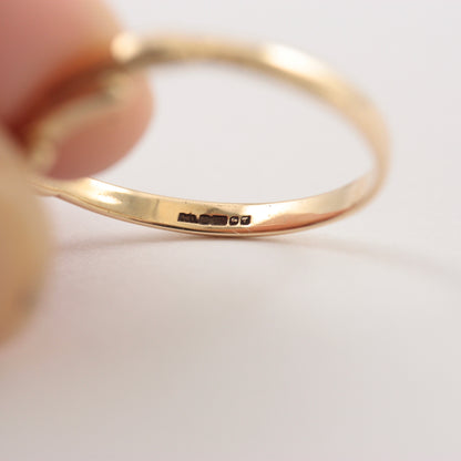 Vintage 9ct Gold Chevron Wishbone Ring, 1993