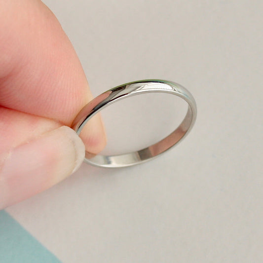 Pre-owned Platinum Slim Wedding Band Ring, 2mm