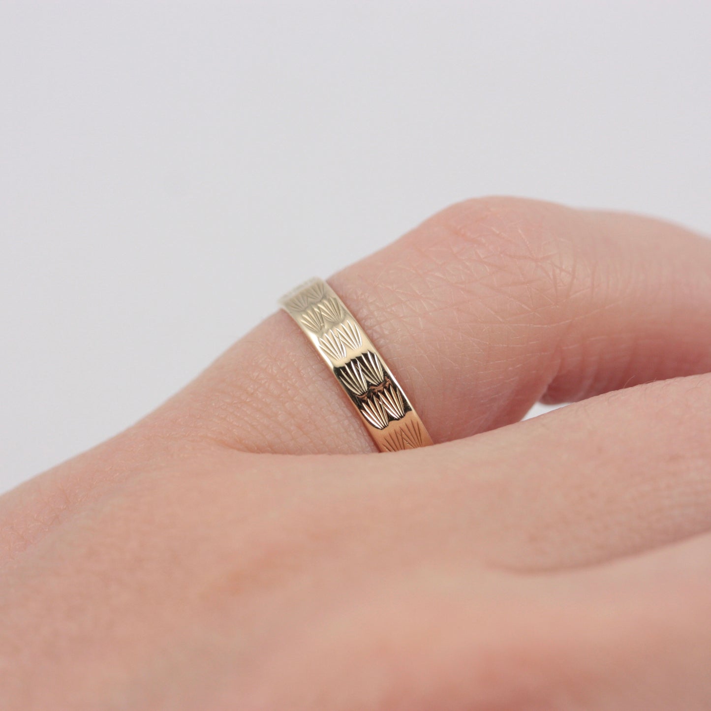 Vintage 9ct Gold Textured Band Ring, 1978