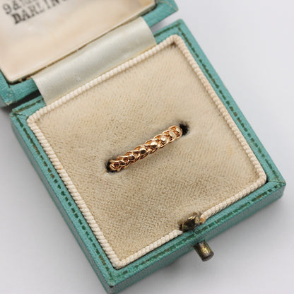 Vintage 9ct Gold Single Row Keeper Ring, 1983