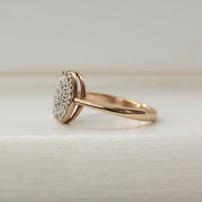 Pre-owned 9ct Yellow Gold and Diamond Target Ring