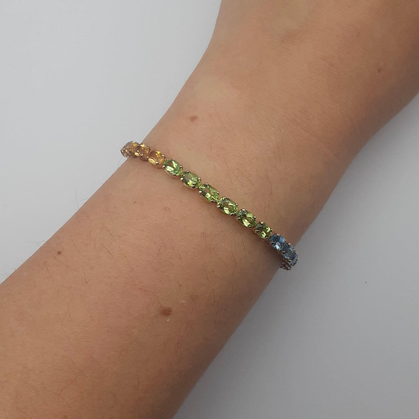 Vintage 9ct Gold Rainbow Gemstone Bracelet, 1998