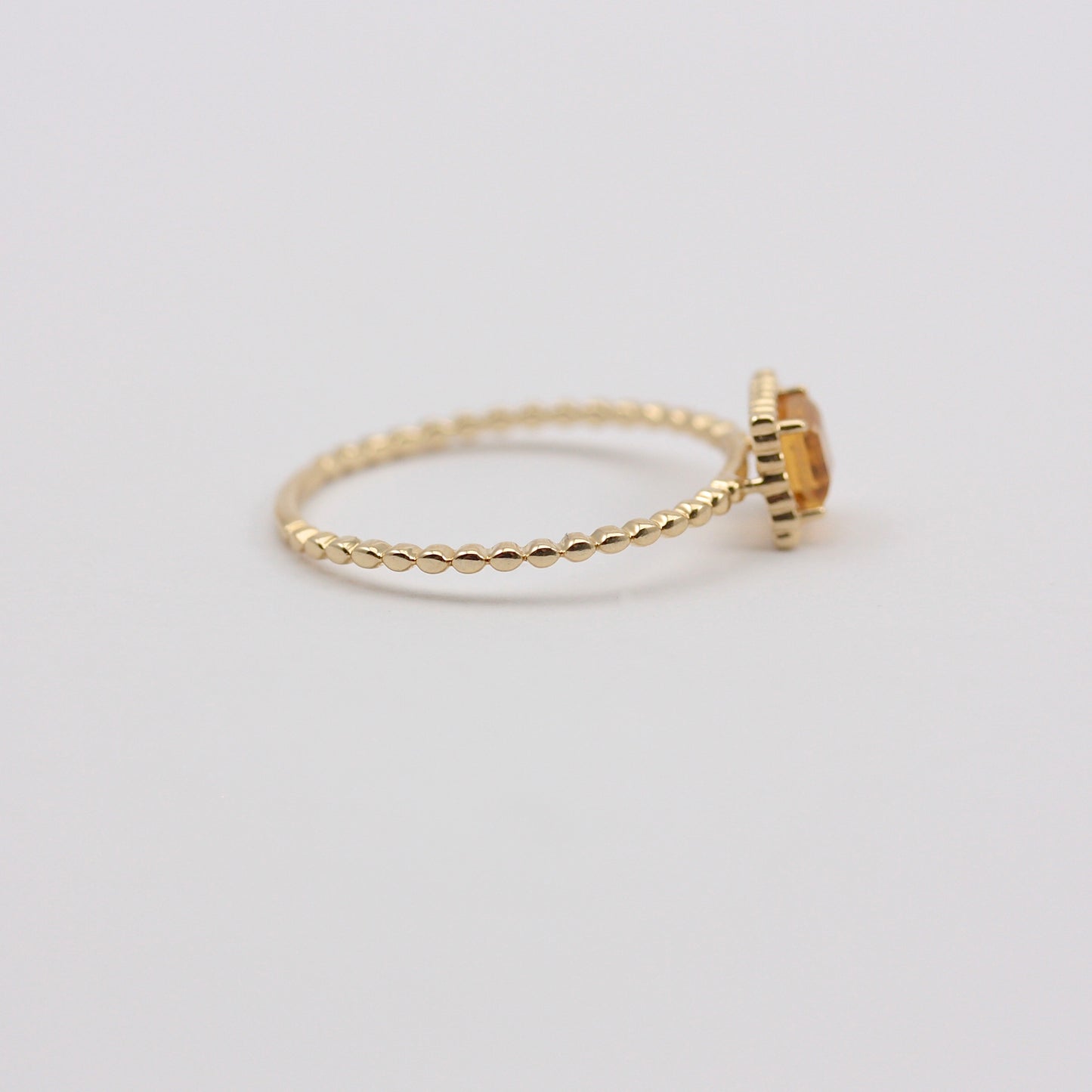 Dainty 14ct Gold Citrine Solitaire Ring