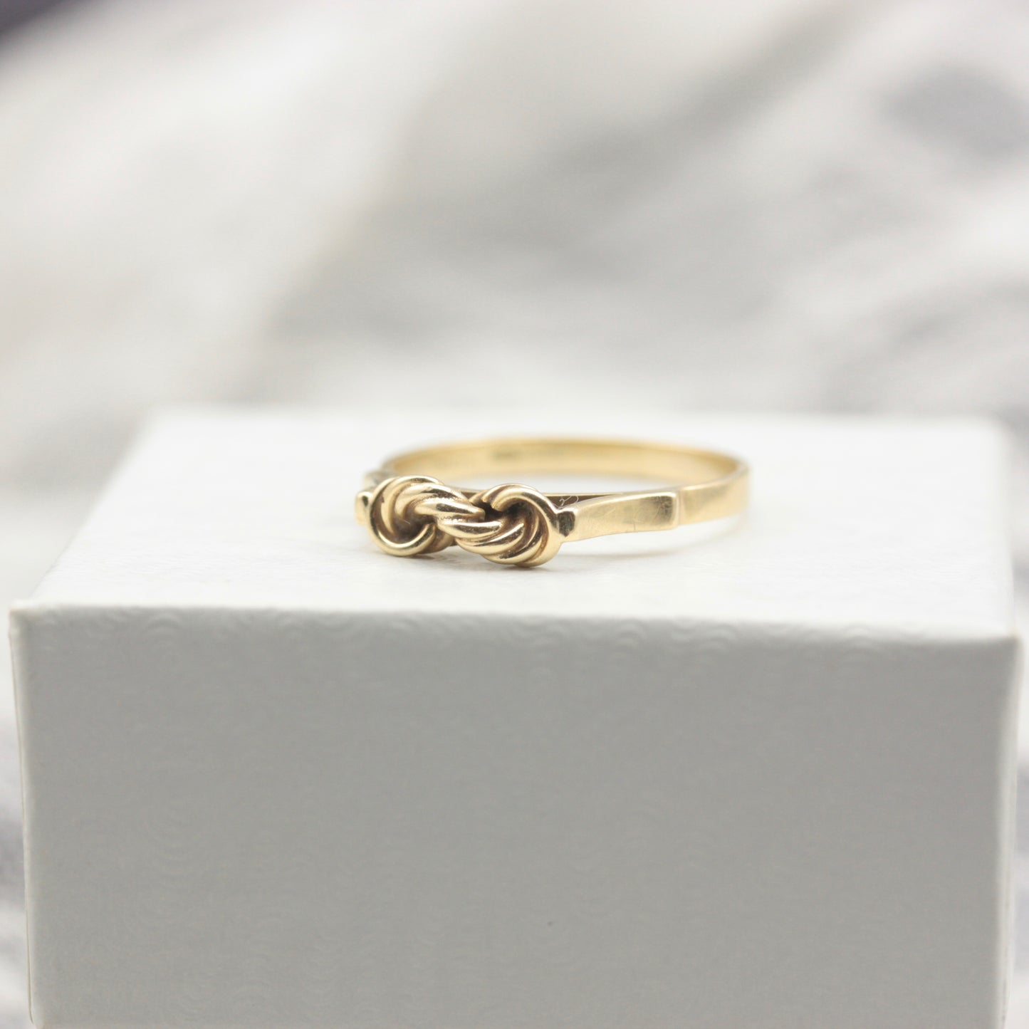 Vintage 14ct Yellow Gold Knot Front Ring, 14K Gold, Size M 1/5