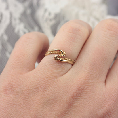Vintage 9ct Gold Rope Twist Ring, 1979