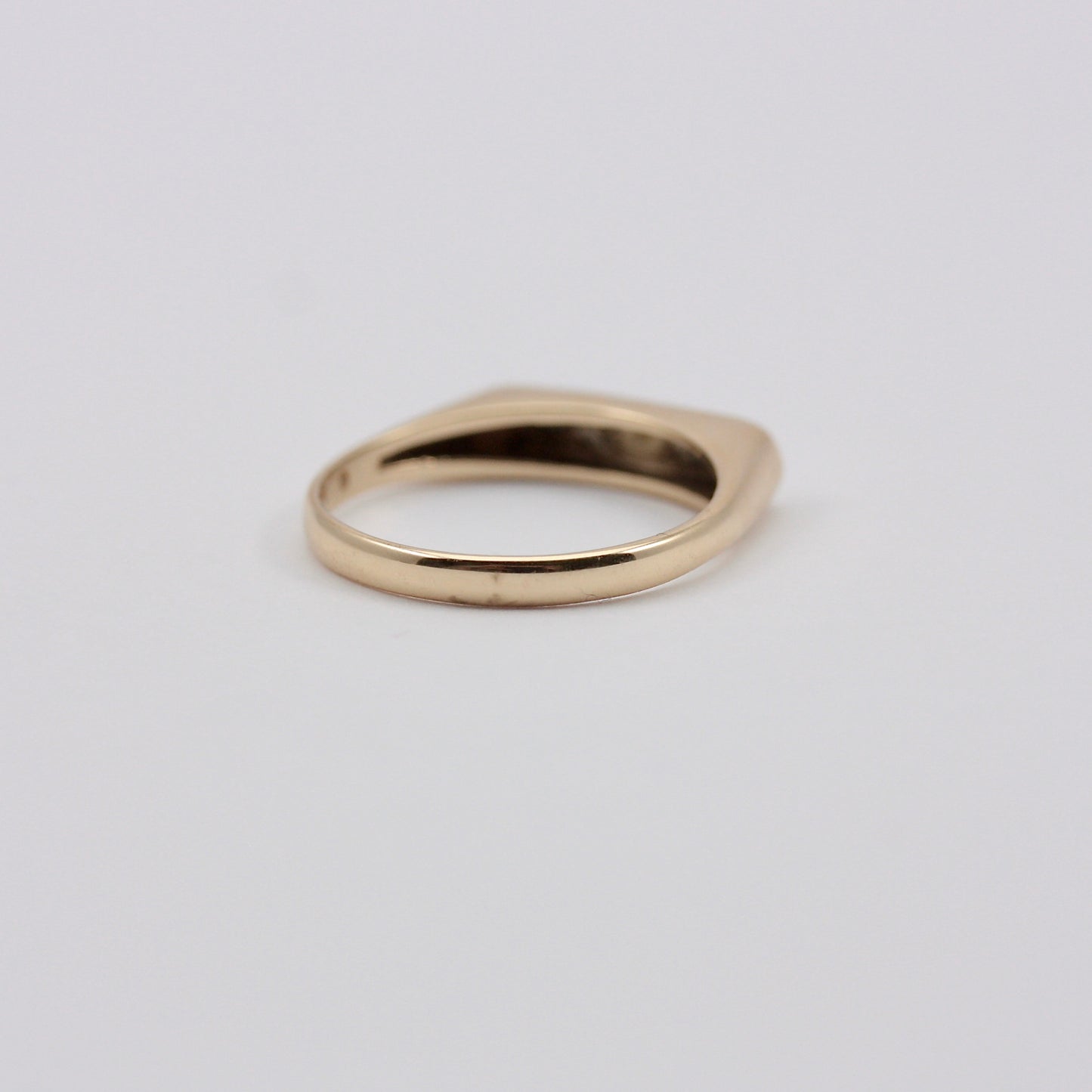 Vintage 9ct Tri Colour Gold Flat Front Ring, 1985