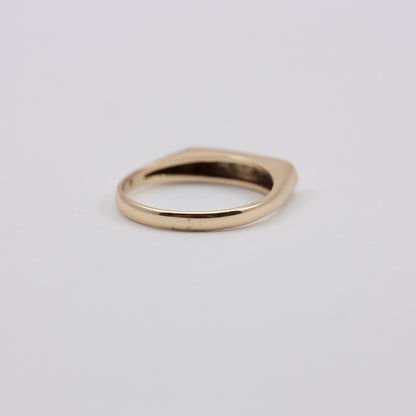 Vintage 9ct Tri Colour Gold Flat Front Ring, 1985