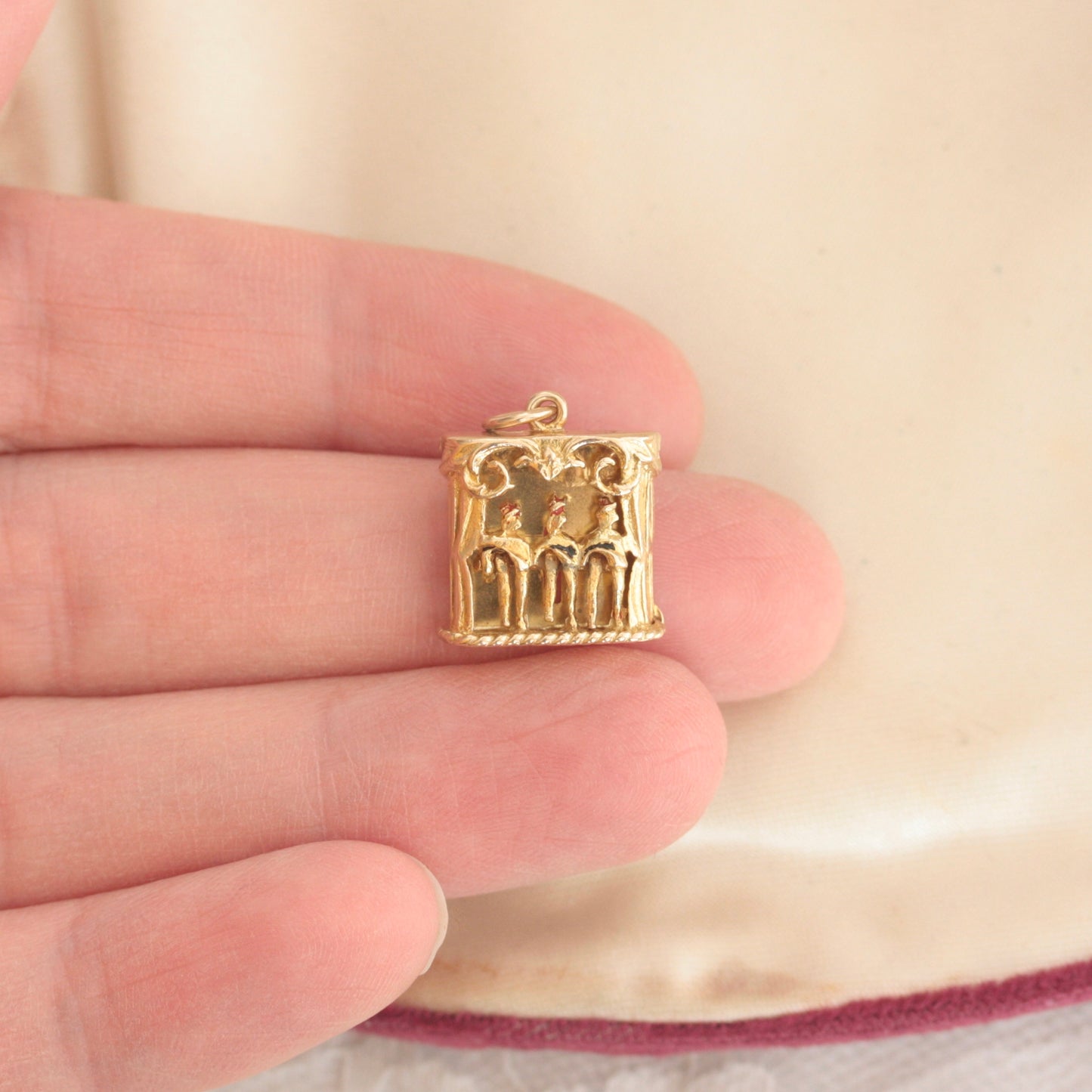 Rare Vintage 9ct Gold Moving Can Can Dancers Charm, GJLD, 1957
