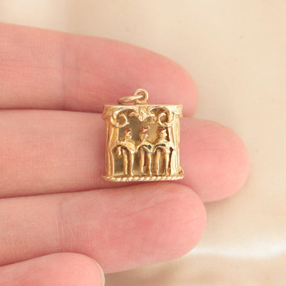 Rare Vintage 9ct Gold Moving Can Can Dancers Charm, GJLD, 1957