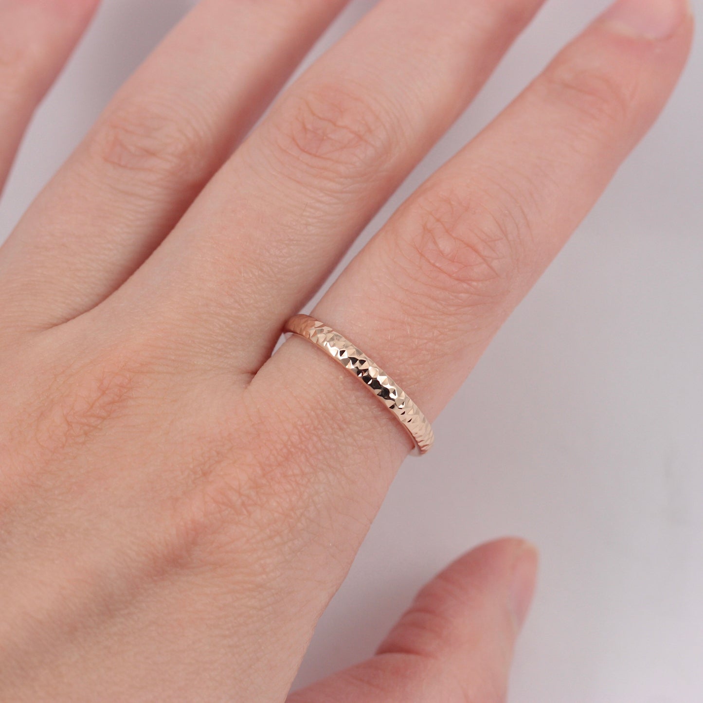 Pre-owned 9ct Rose Gold Textured Band Ring