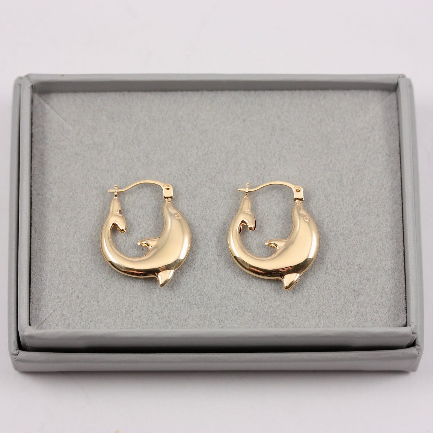 Pre-owned 9ct Gold Dolphin Hoop Earrings