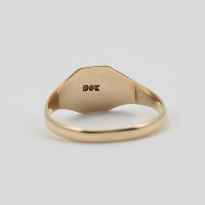 Vintage 9ct Gold Square Signet Ring, Small