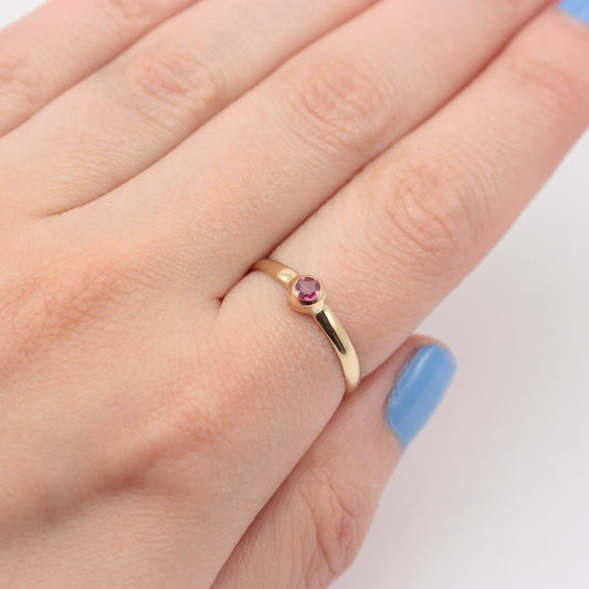9ct gold bezel set ruby ring