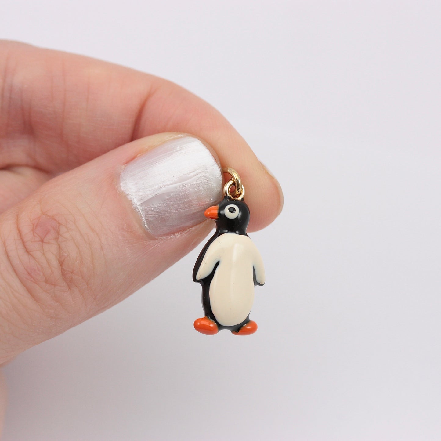 9ct Gold and Enamel Penguin Charm, Italy