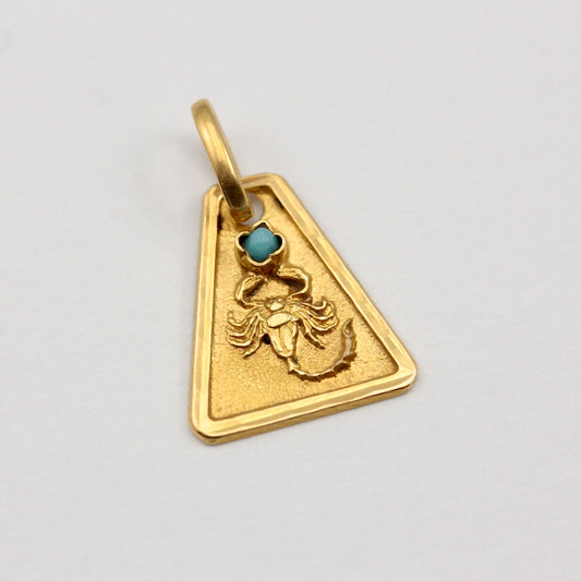 Small Vintage 18ct Gold Scorpio Charm with Turquoise