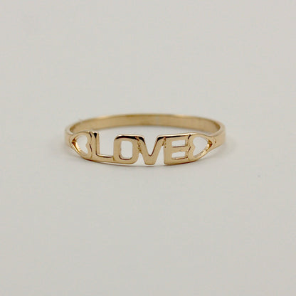 Dainty Vintage 9ct Gold 'LOVE' Ring