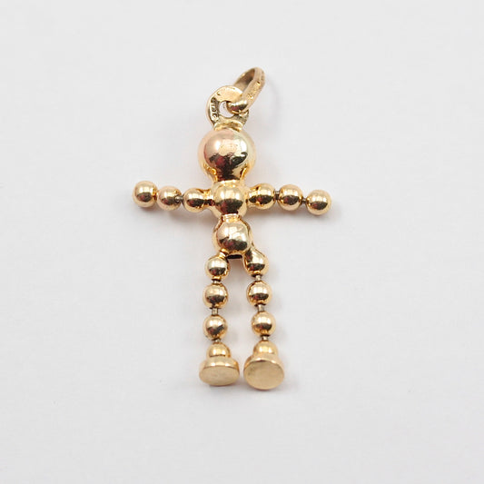 Vintage 9ct Gold Ball Chain Boy Charm, Unaoerre 