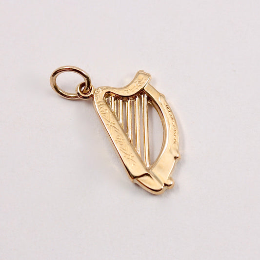 vintage 1960s 9ct gold harp charm