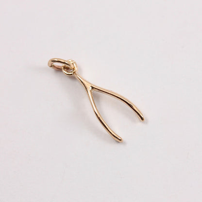 Vintage 9ct Gold Wishbone Pendant / Charm