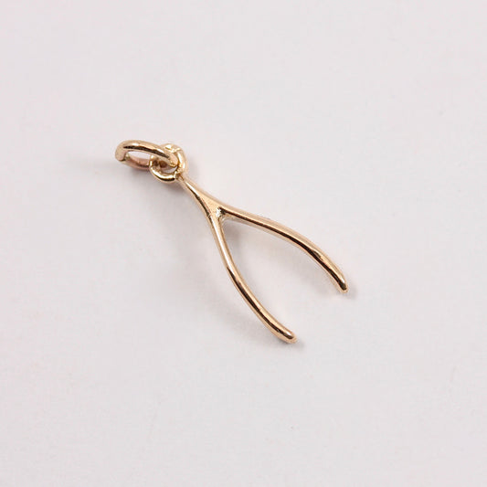 Vintage 9ct Gold Wishbone Pendant / Charm