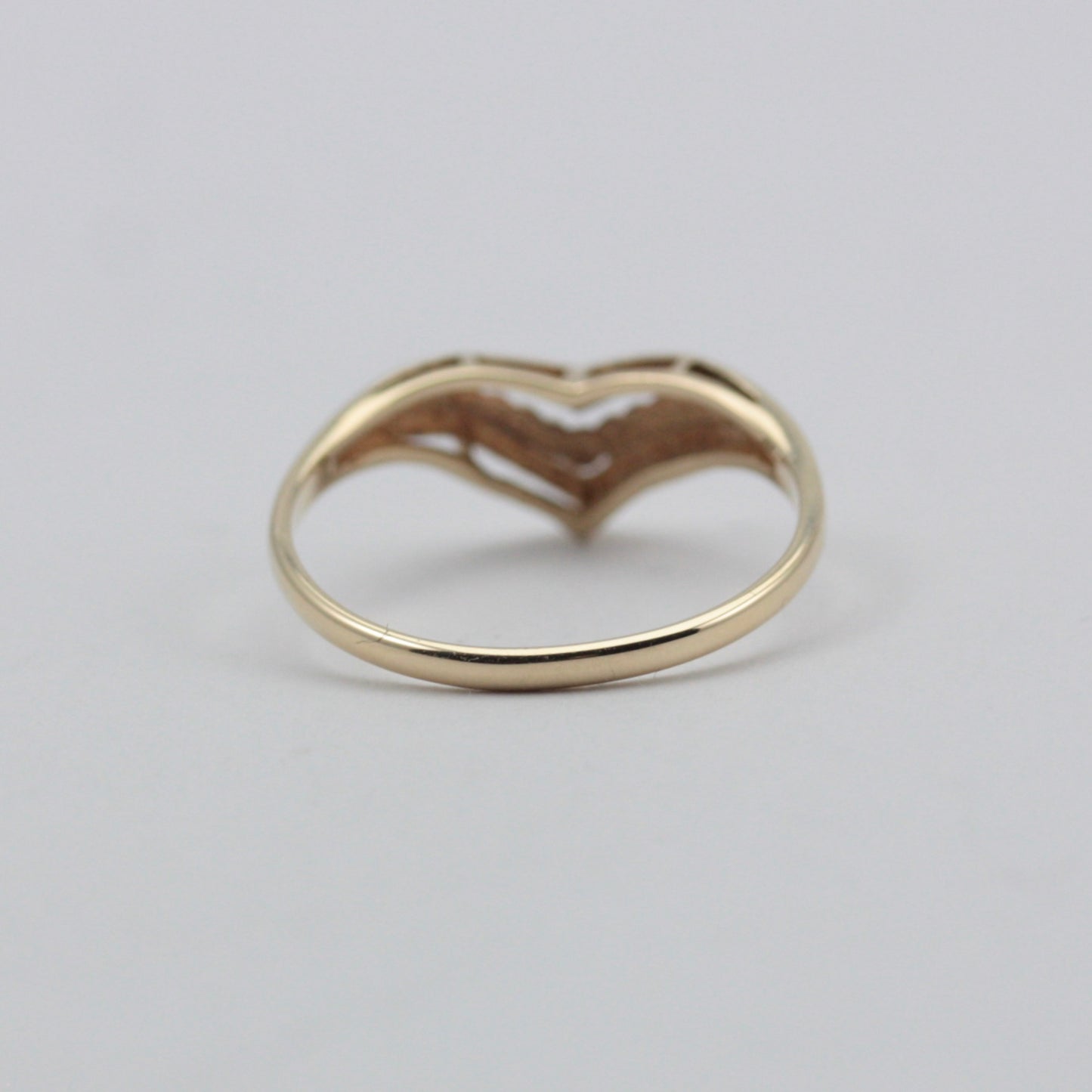 Vintage 9ct Gold Bead Detail Wishbone Ring, 1988