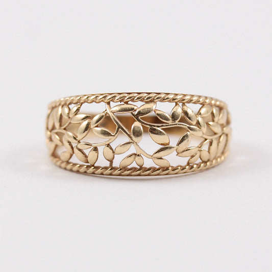 Pre-owned 9ct Gold Open Foliate Design Ring