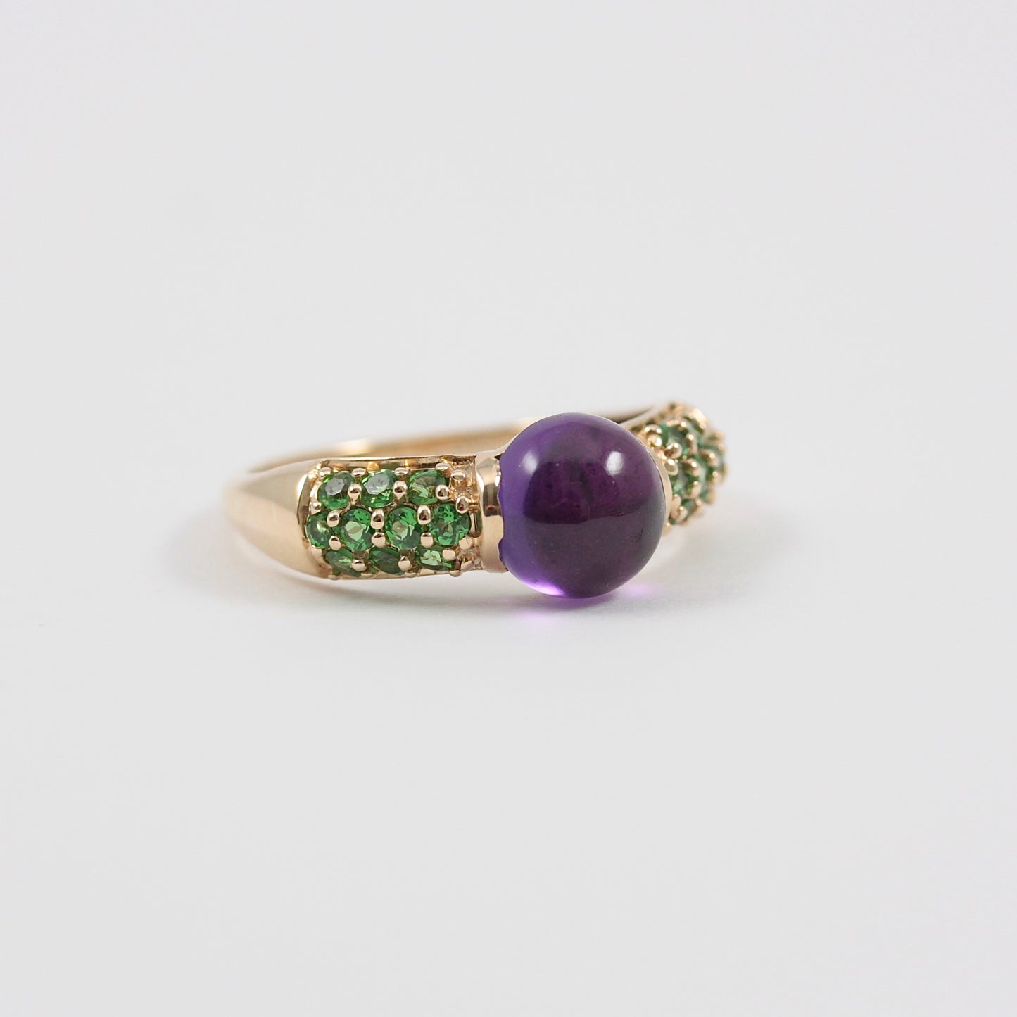 Pre-owned 9ct Gold Amethyst and Tsavorite Garnet Ring, Sunday's Child
