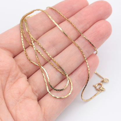 Vintage 9ct Gold Double Strand Flat Chain Necklace, 1978