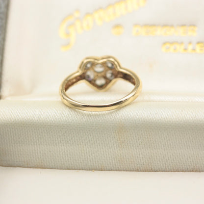 Pre-owned 9ct Gold and CZ Puffy Heart Ring