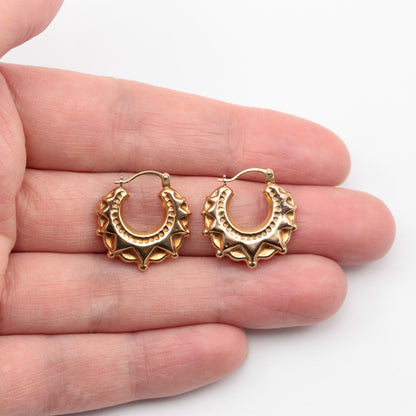 Pre-owned 9ct Gold Traditional Style Creole Hoop Earrings, Medium