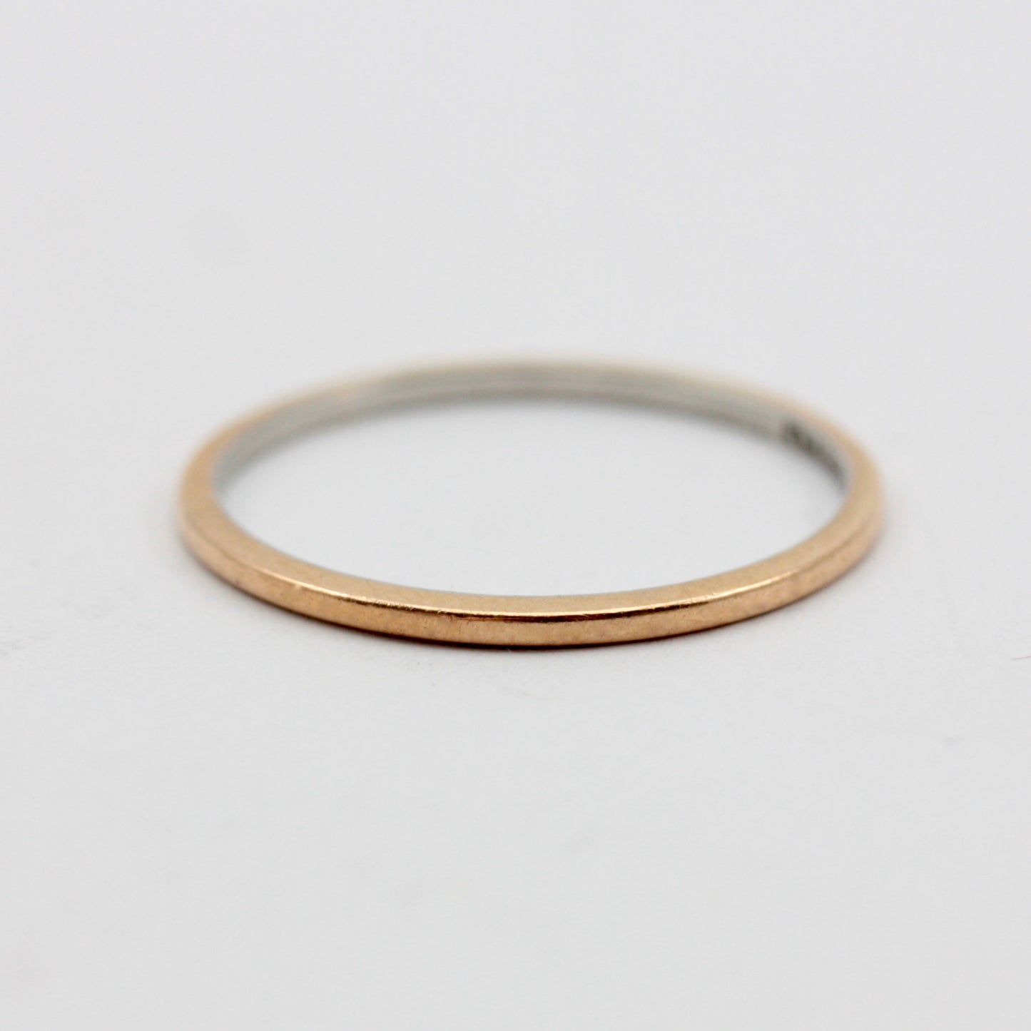 Early Vintage 22ct Gold & Platinum Skinny Wedding Band