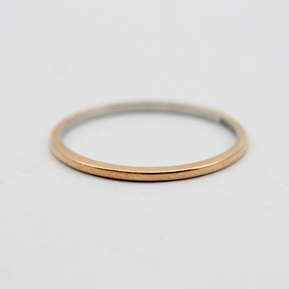 Early Vintage 22ct Gold & Platinum Skinny Wedding Band