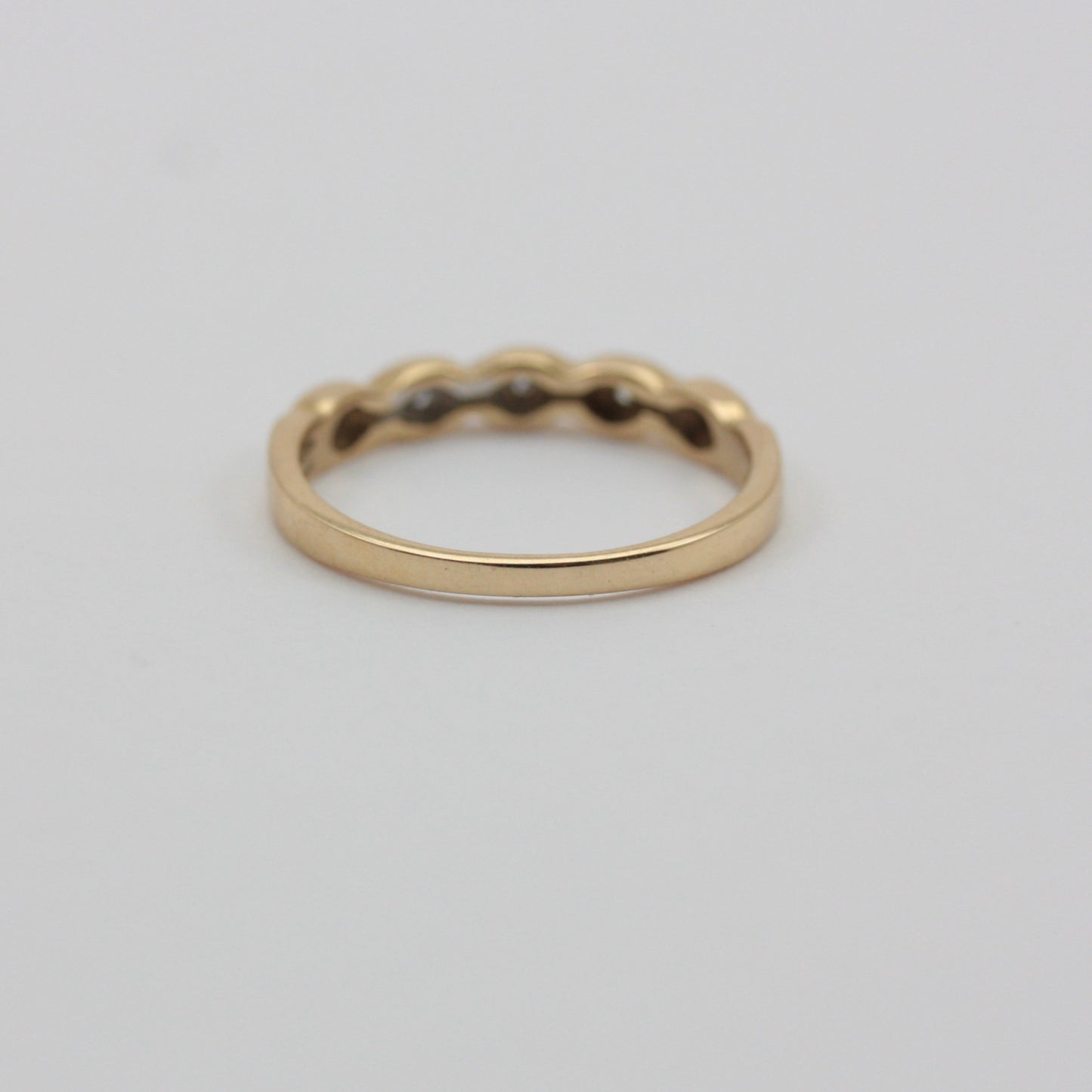 Vintage 9ct Gold & Diamond Twist Band Ring, 1987