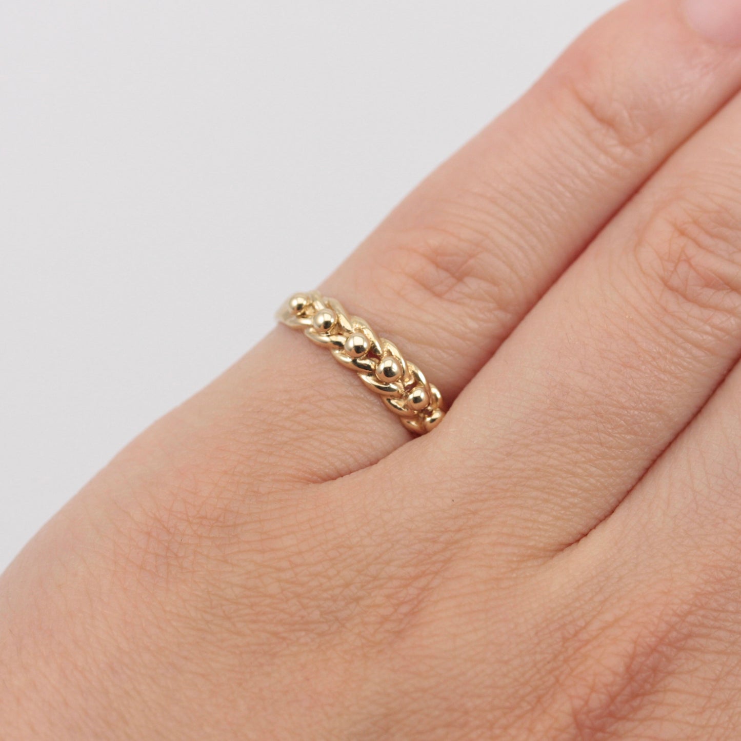 Vintage 9ct Gold Single Row Keeper Ring, 1982