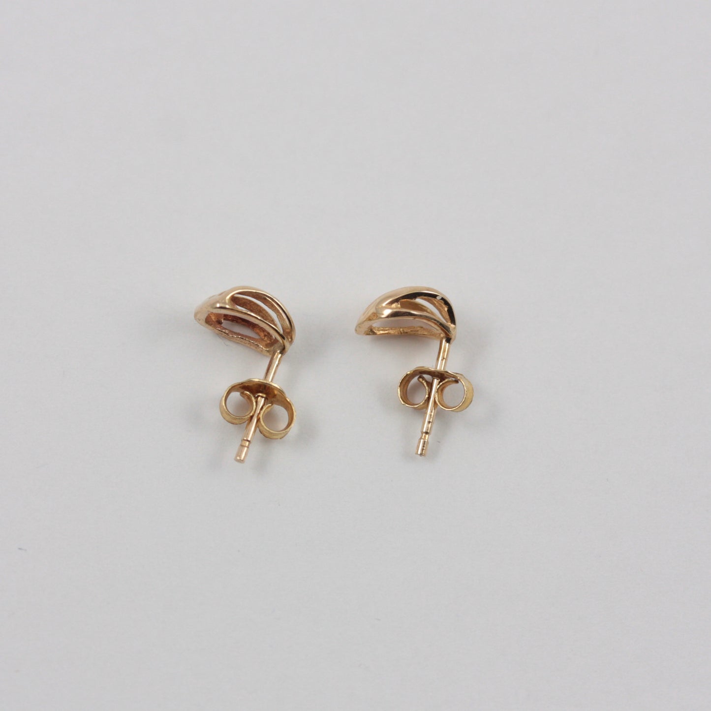 Vintage 9ct Gold Domed Wave Stud Earrings, 1980s