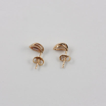 Vintage 9ct Gold Domed Wave Stud Earrings, 1980s