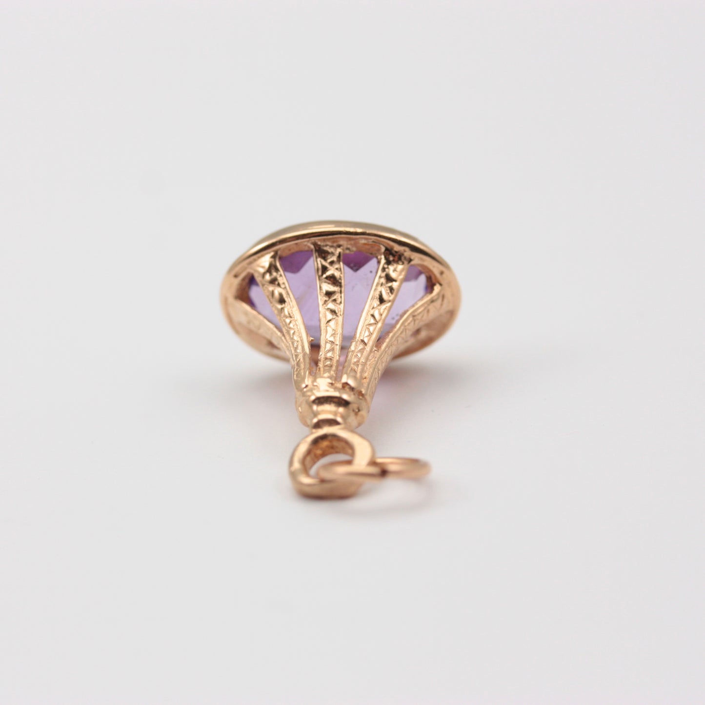 Vintage 9ct Gold and Amethyst Fob Style Pendant, 1992