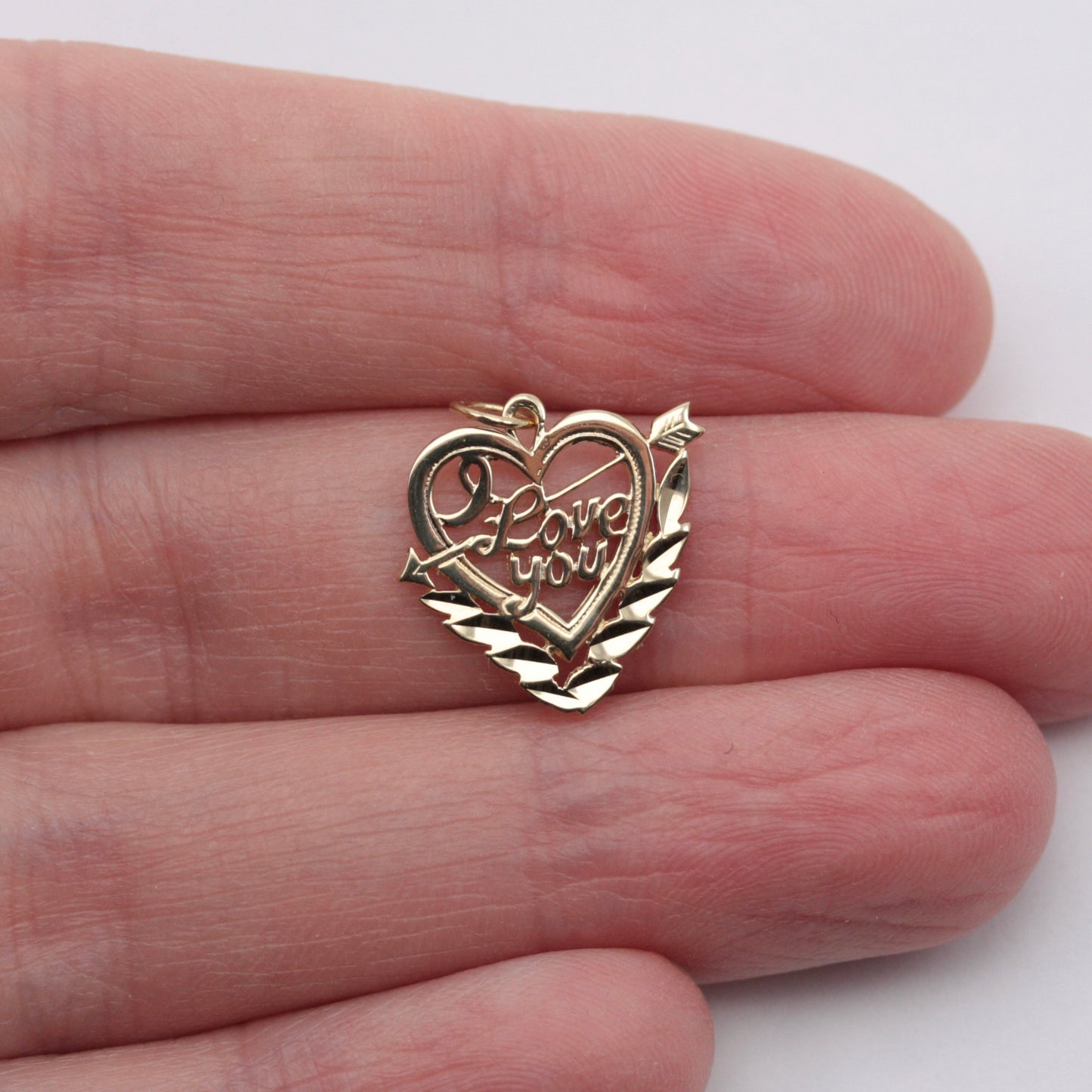 Vintage 'I Love You' Heart and Arrow Pendant