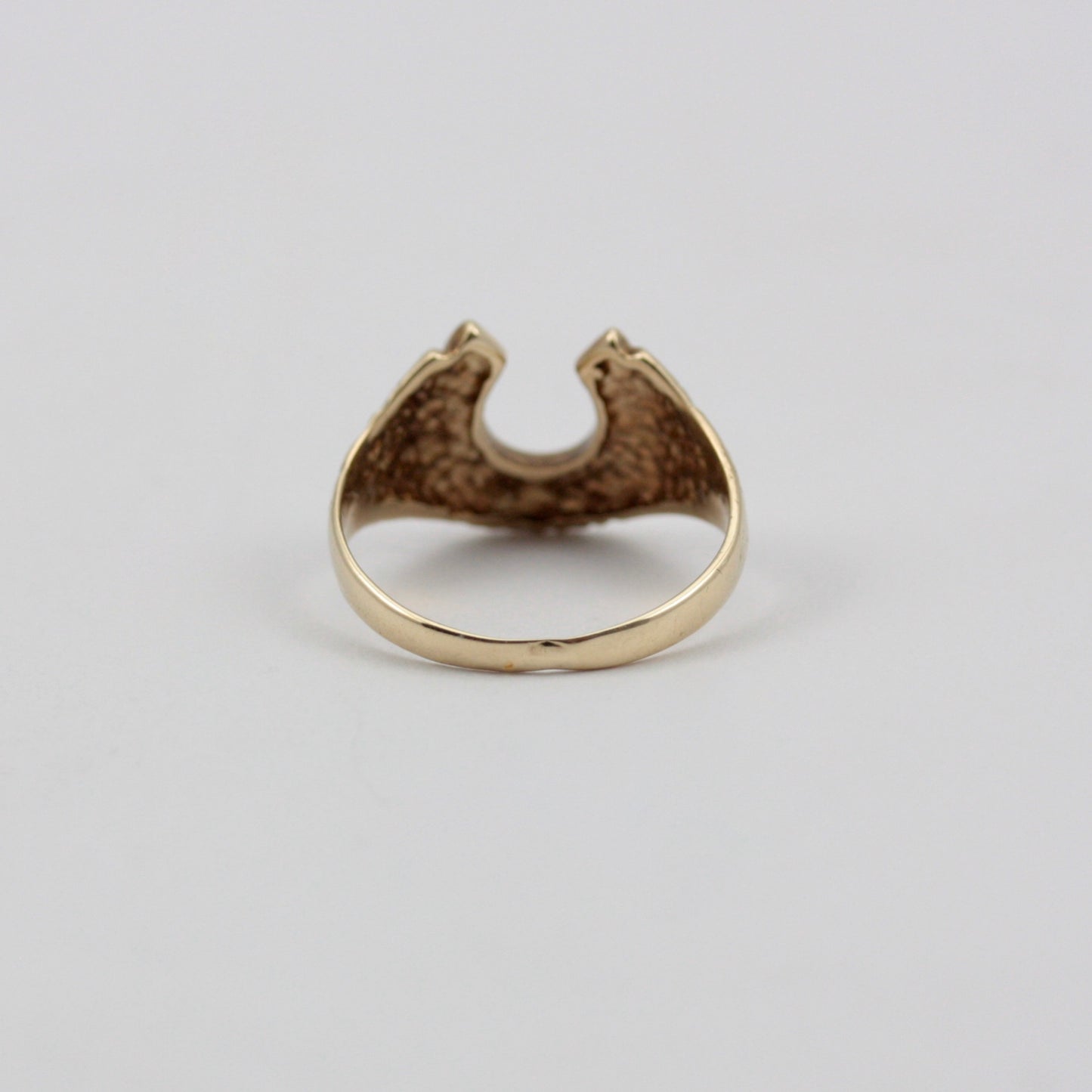 Vintage 9ct Gold Textured Horseshoe Ring, 1980