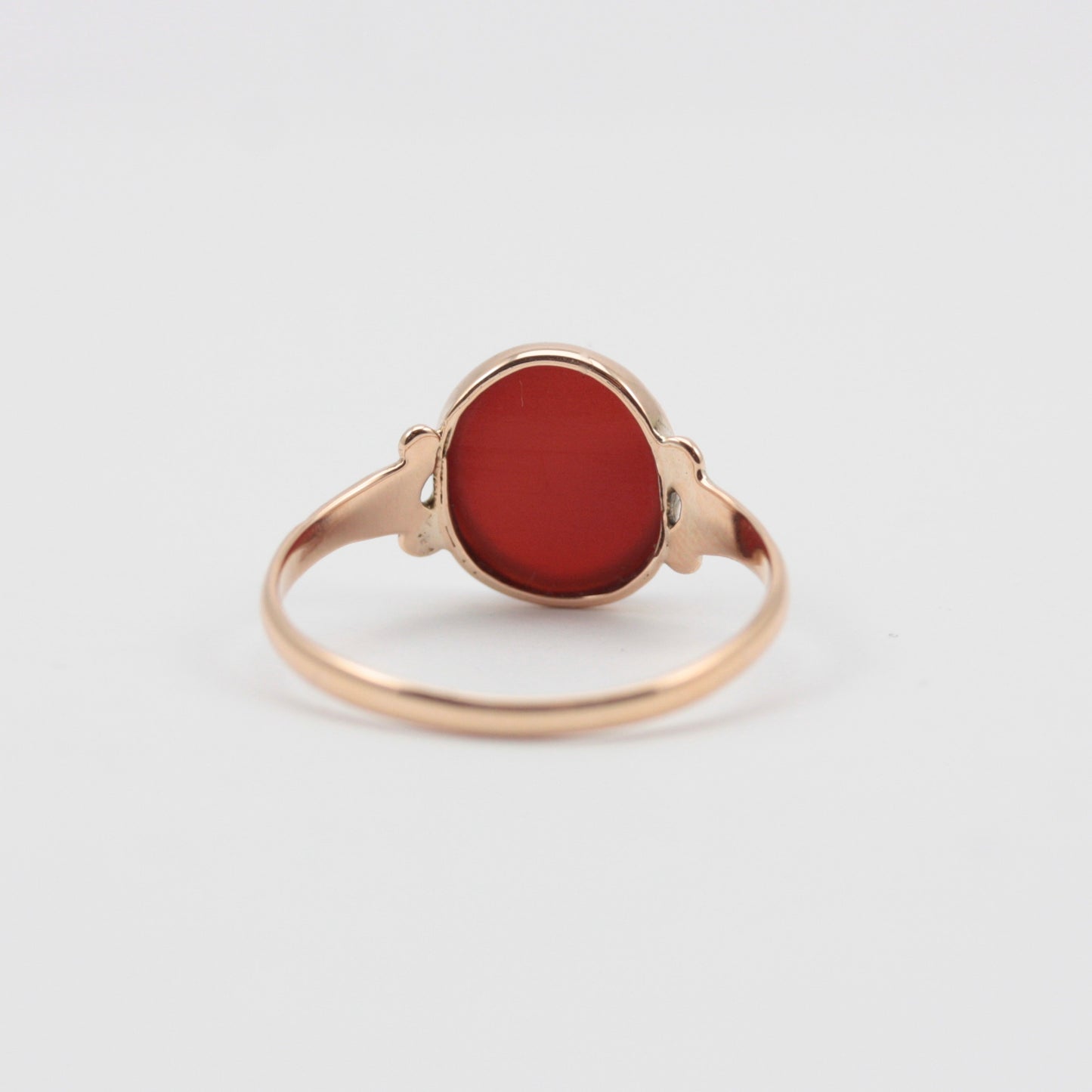 Antique 9ct Gold Carnelian Ring, 1918