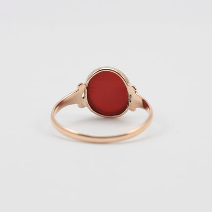 Antique 9ct Gold Carnelian Ring, 1918