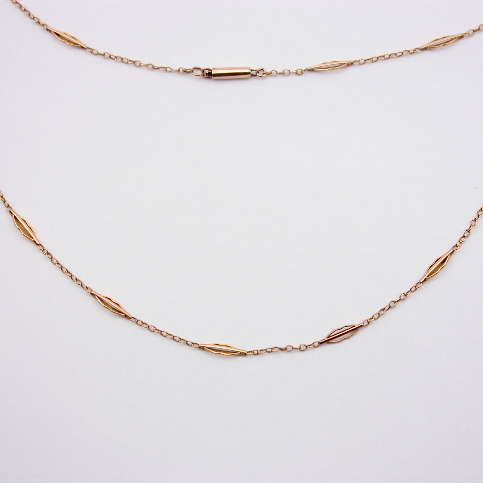 Delicate Antique Yellow Gold Fancy Link Necklace