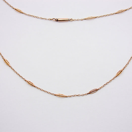 Delicate Antique Yellow Gold Fancy Link Necklace